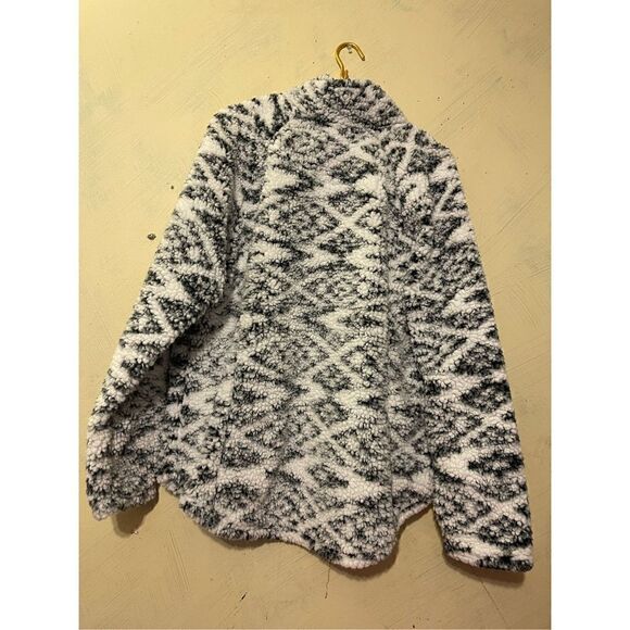 Cozy Sherpa Aztec women’s Pullover sweatshirt sz XXL  Quarter Zip Super Soft - Picture 5 of 7
